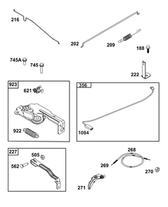 Controls Group Diagram and Parts List for 100000 - 19Z999 Briggs and Stratton Engine